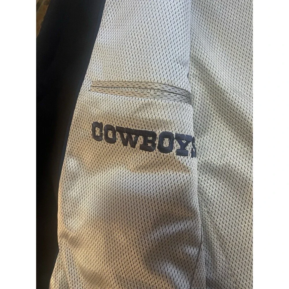 VTG Team Sport Coat NFL Dallas Cowboys Men's Black Wool Blazer Jacket 44L EUC